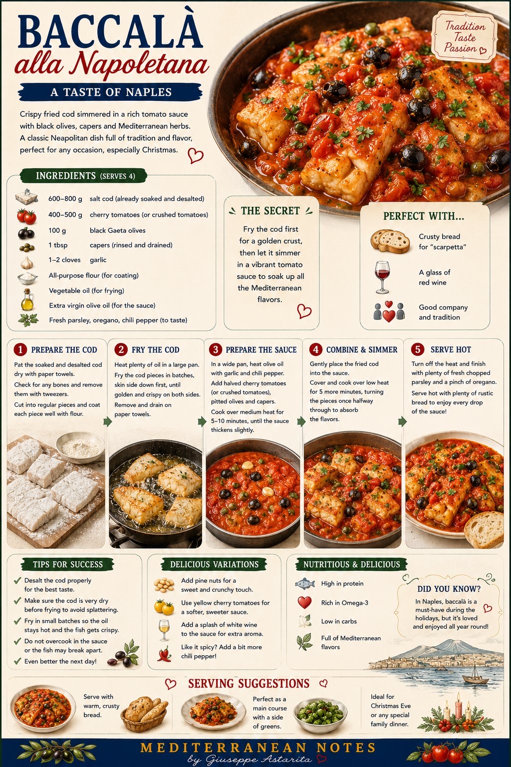 Baccalà alla napoletana — infographic