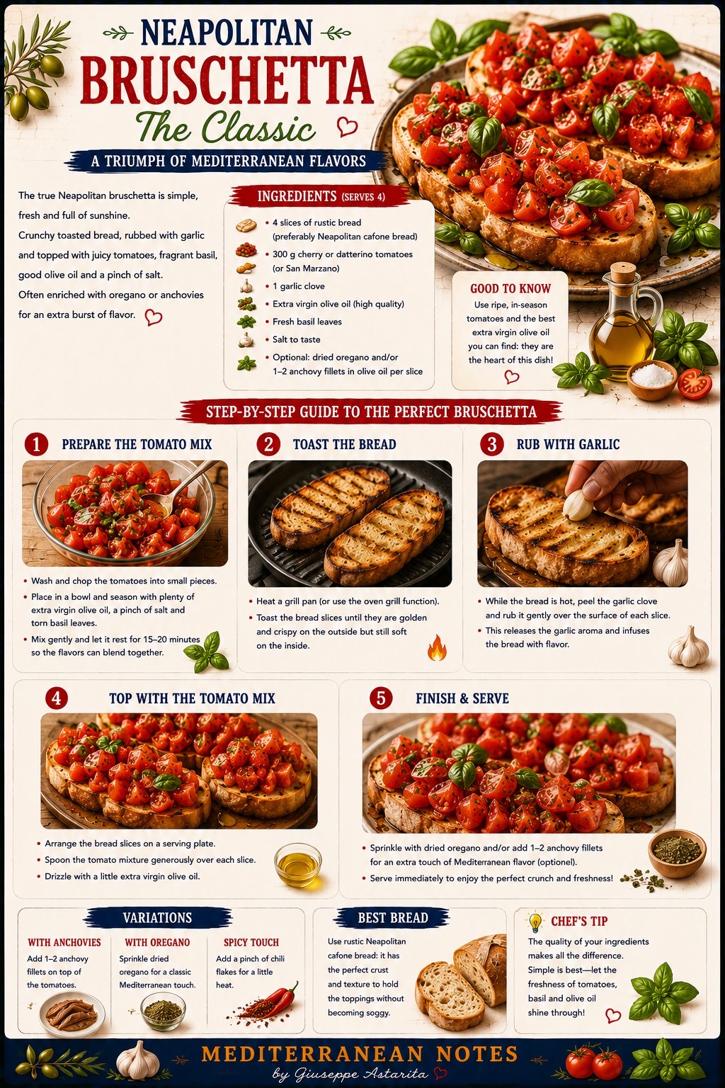 Bruschetta Napoletana — step-by-step infographic