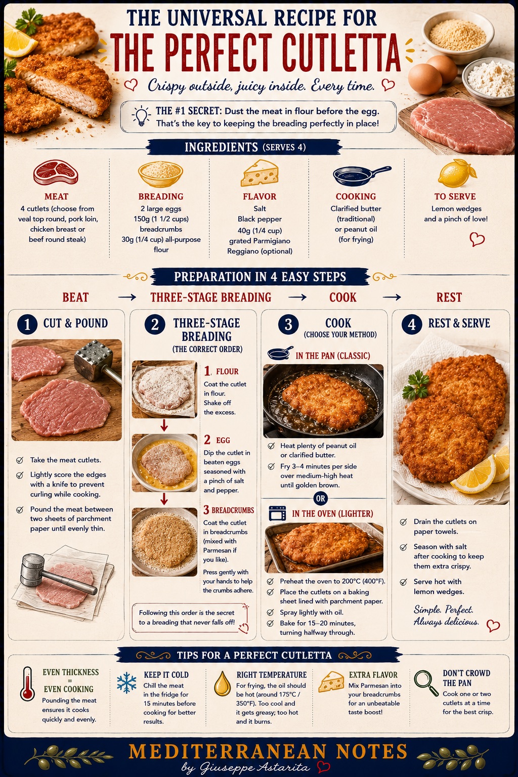 La Cotoletta — the perfect breaded cutlet infographic