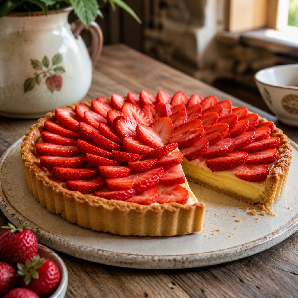 Crostata di fragole e crema pasticcera