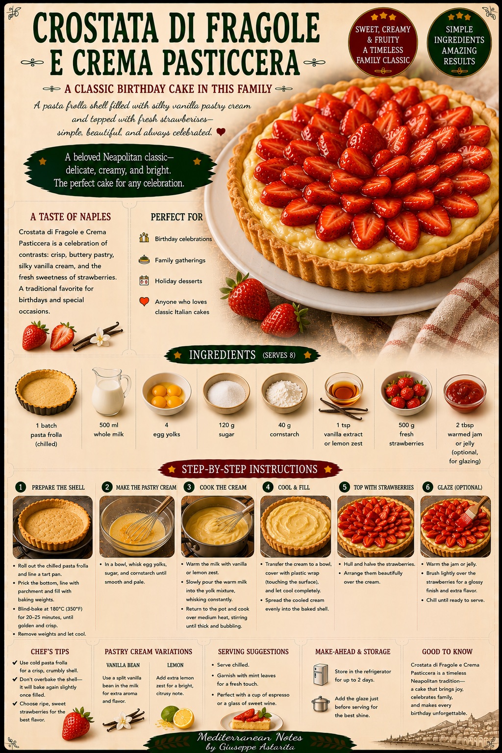 Crostata di Fragole e Crema Pasticcera — infographic by Giuseppe Astarita