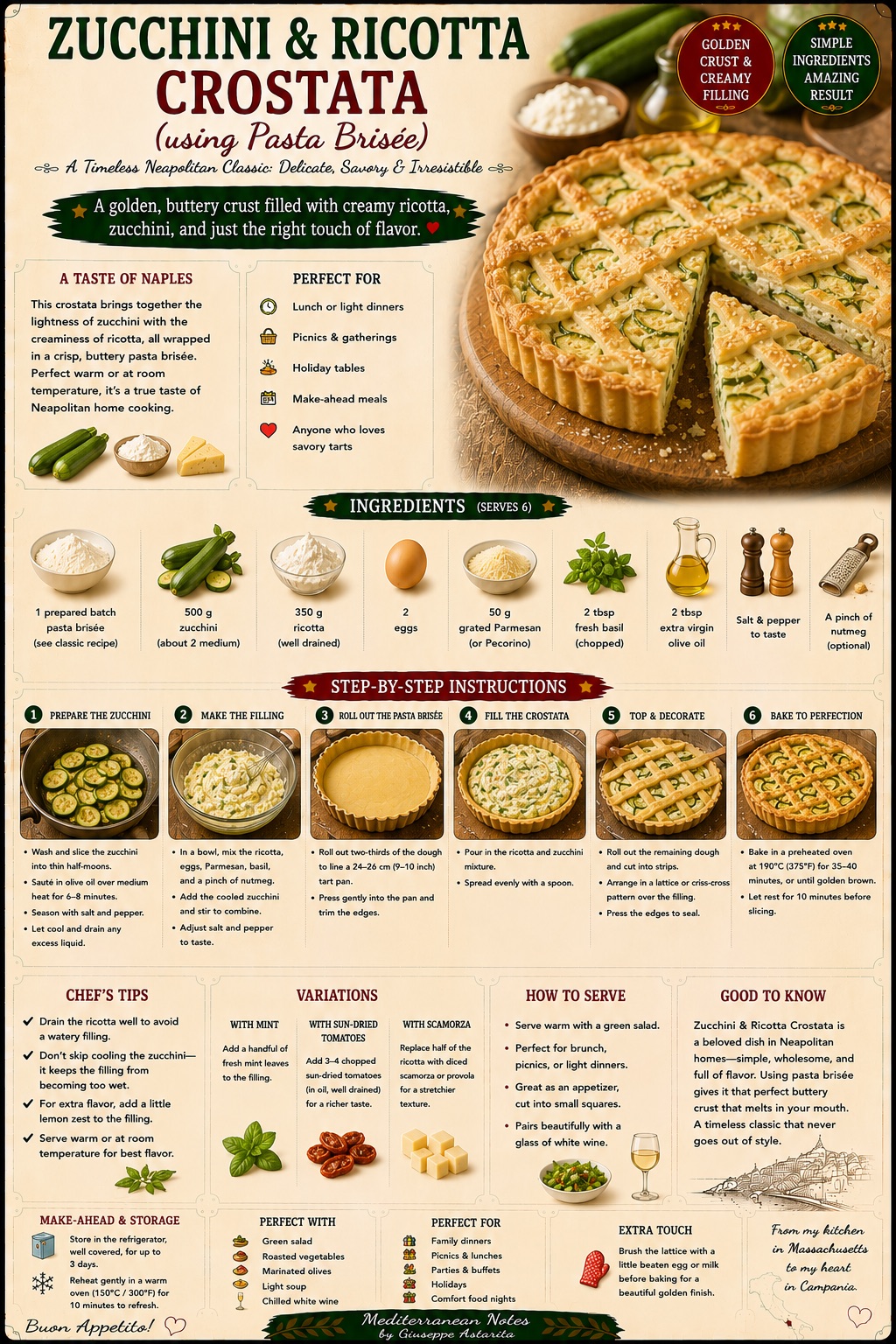 Crostata di Zucchine e Ricotta — infographic by Giuseppe Astarita