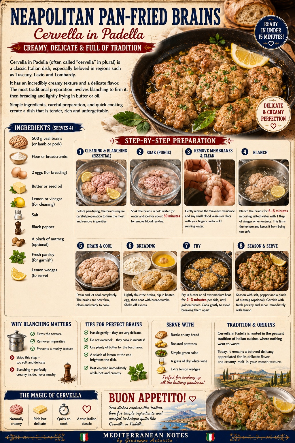Fegato in Padella alla Napoletana — infographic, Mediterranean Notes by Giuseppe Astarita