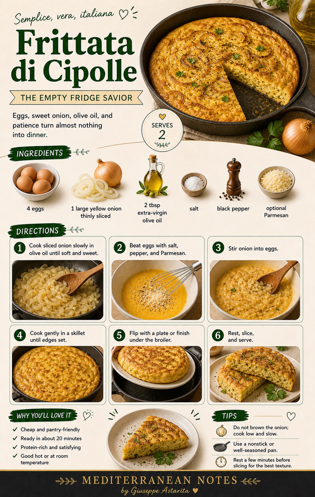 Frittata di cipolle infographic