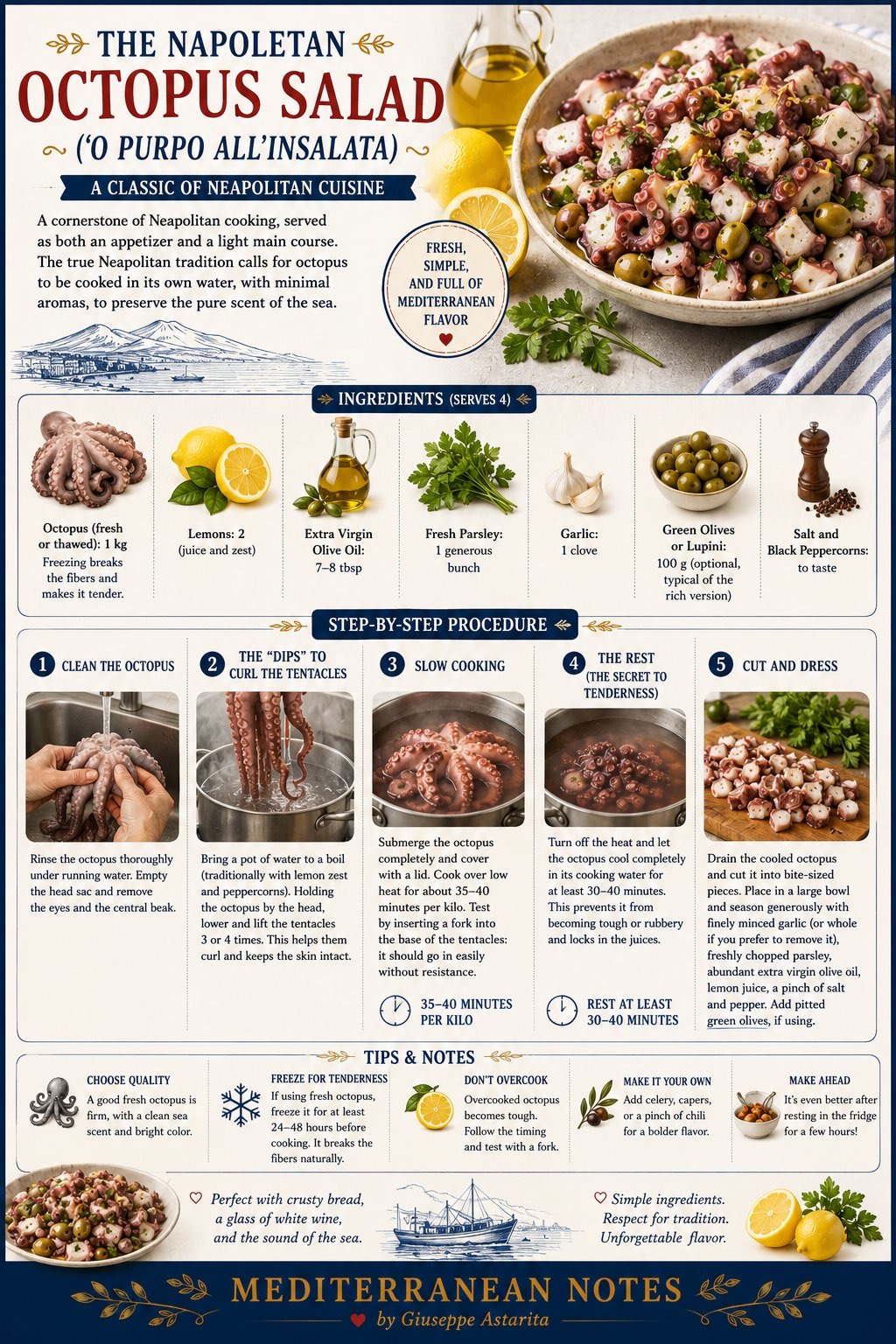 'O Purpo All'Insalata — Neapolitan Octopus Salad infographic