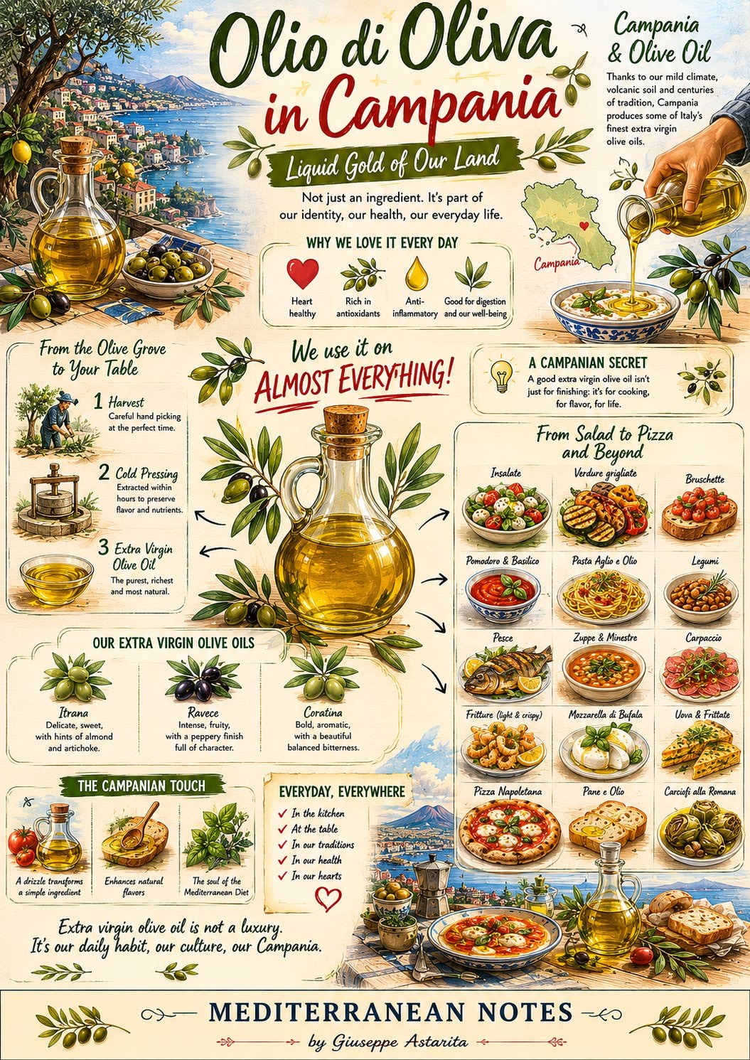 Olio di Oliva in Campania — Liquid Gold of Our Land infographic