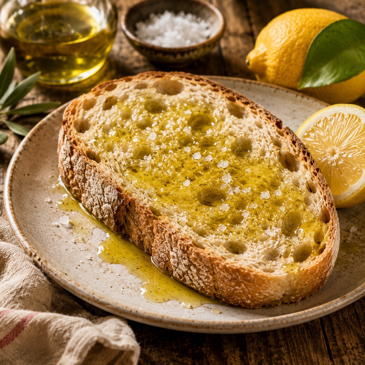 Pane, olio, sale e limone