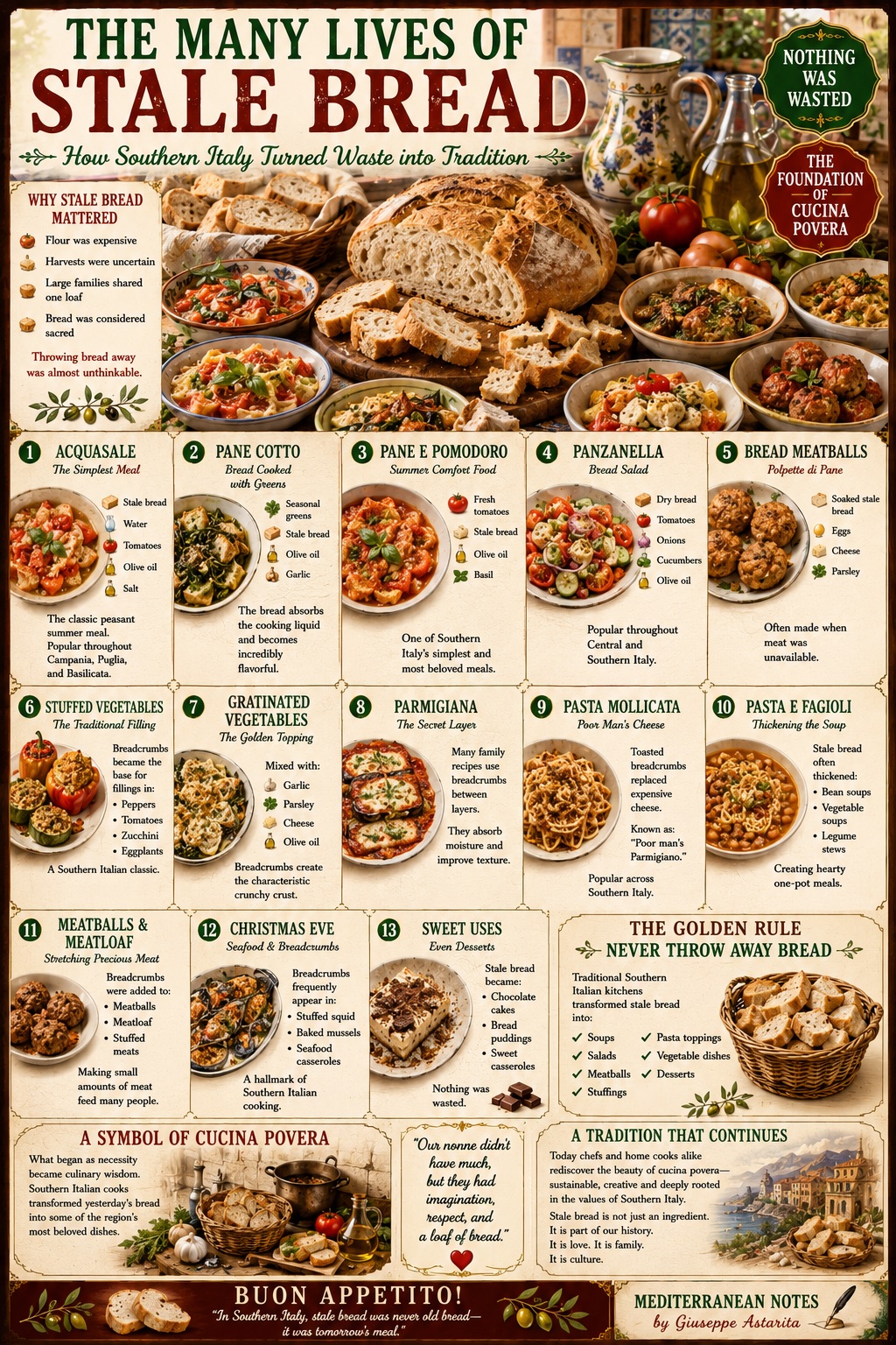The Many Lives of Stale Bread — infographic, Mediterranean Notes by Giuseppe Astarita