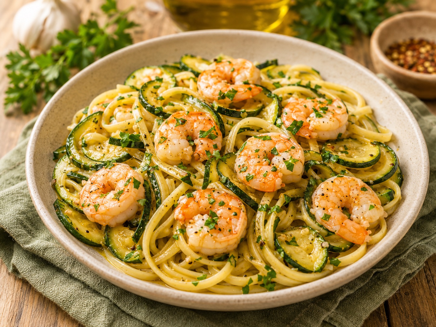 Pasta Gamberi Zucchine