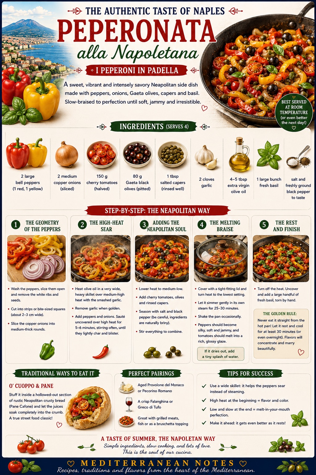 Peperonata alla Napoletana — step-by-step infographic