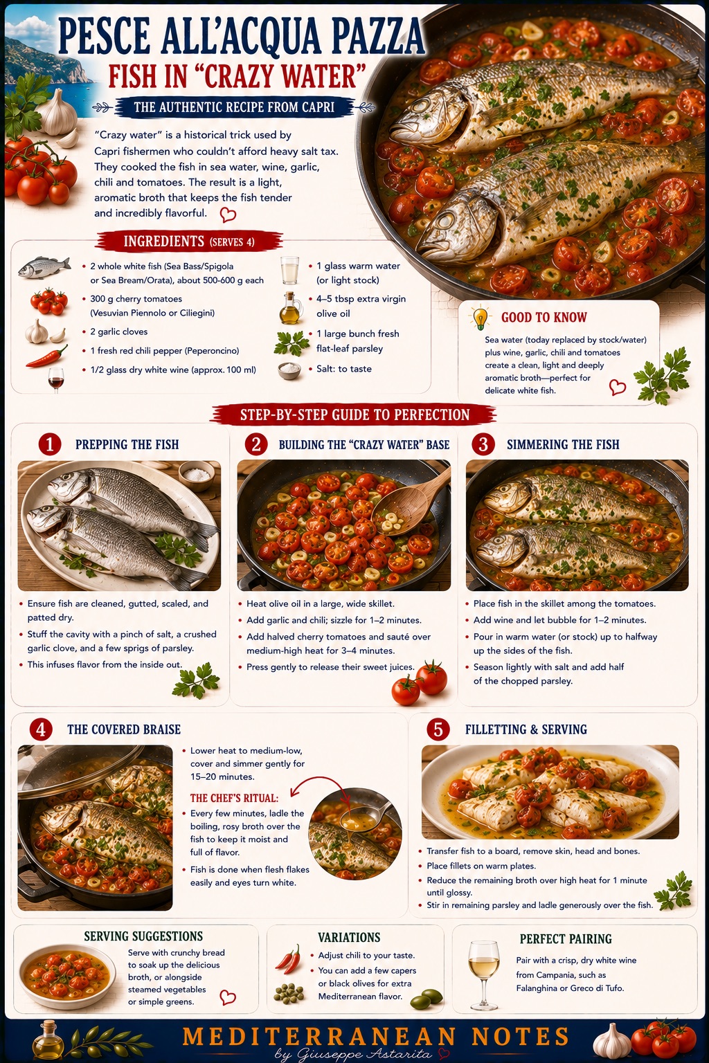 Pesce all Acqua Pazza infographic