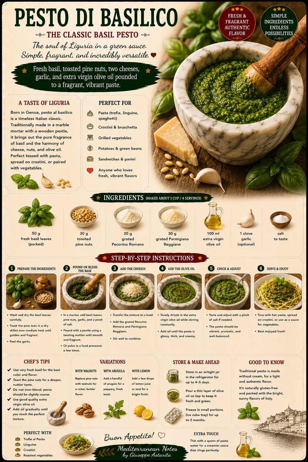 Pesto di Basilico — infographic by Giuseppe Astarita
