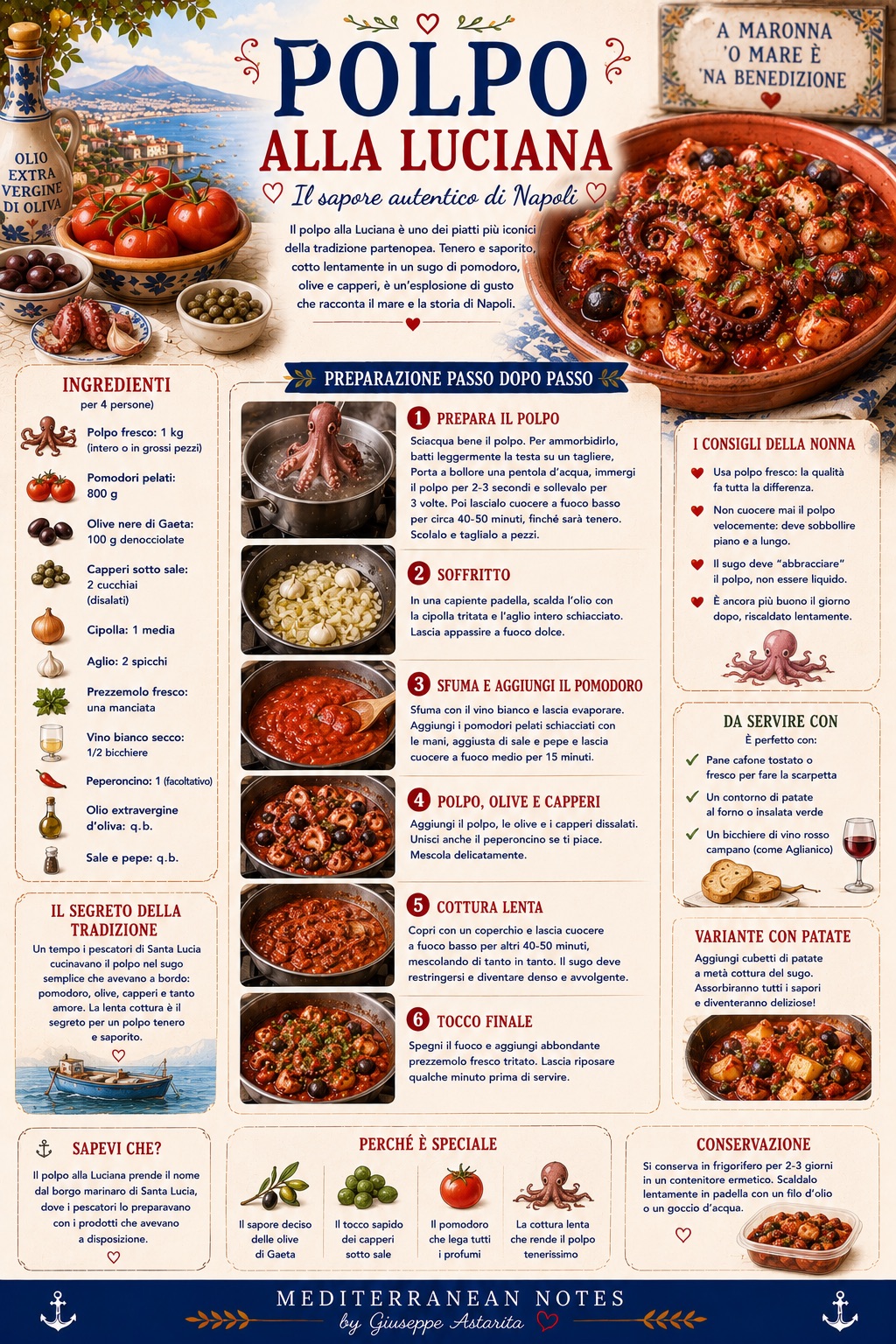 Polpo alla Luciana — infographic