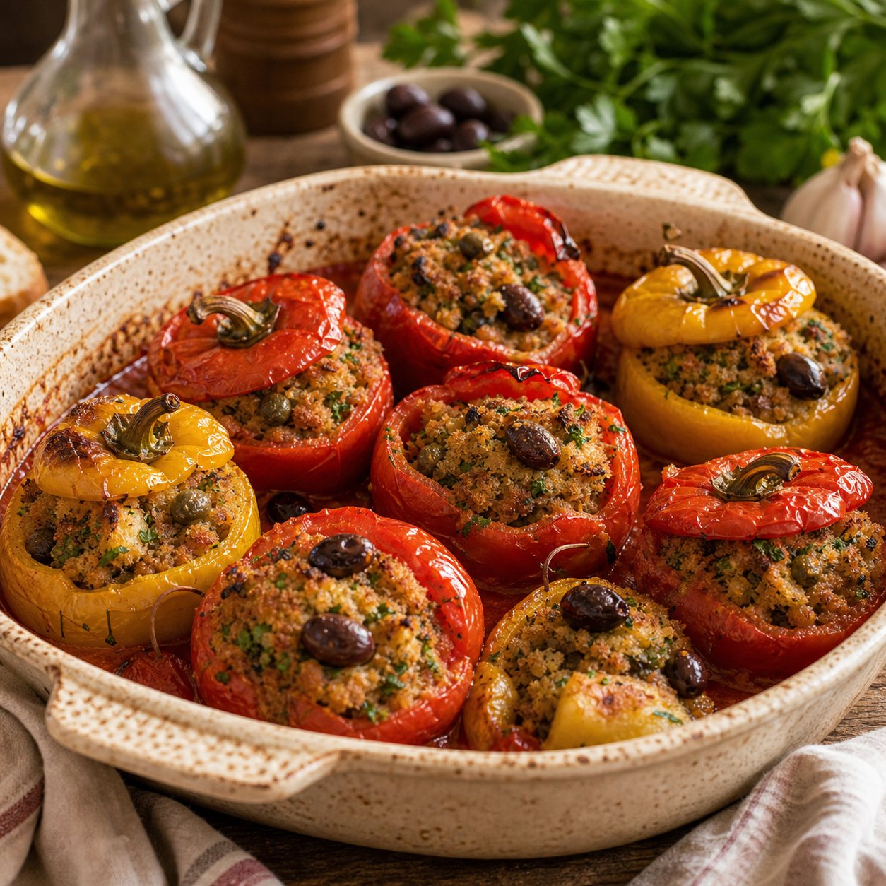 Puparuoli 'mbuttunati con carne — Neapolitan stuffed peppers with meat