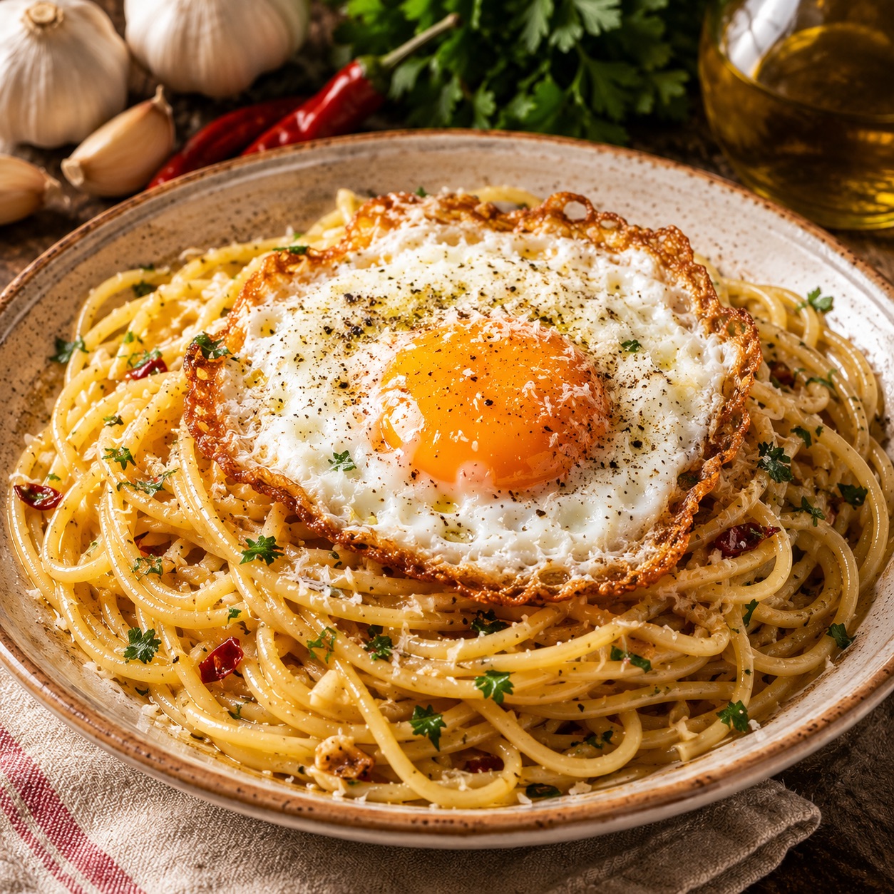 Spaghetti Uovo Fritto