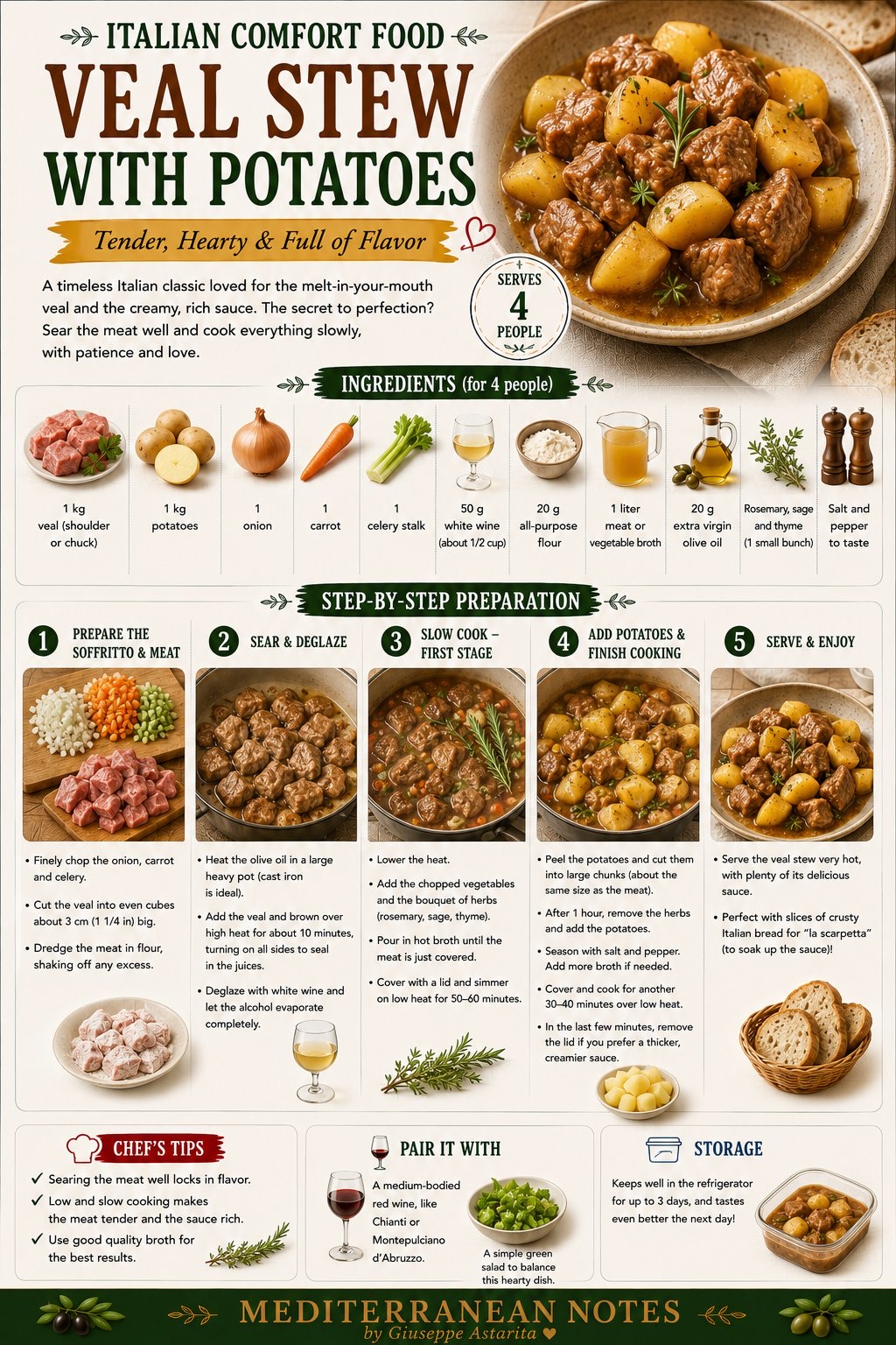 Veal Stew with Potatoes — step-by-step infographic