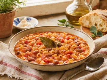 Pasta e fagioli in rosso