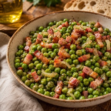 Piselli con Pancetta