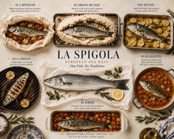 La spigola — sei preparazioni