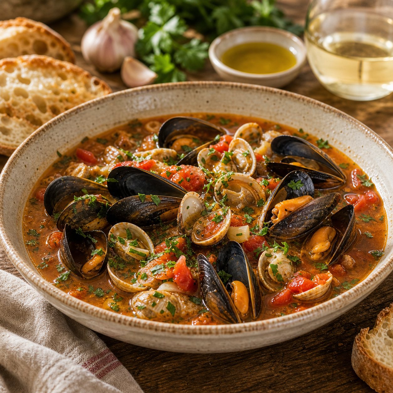 Zuppa di cozze e vongole