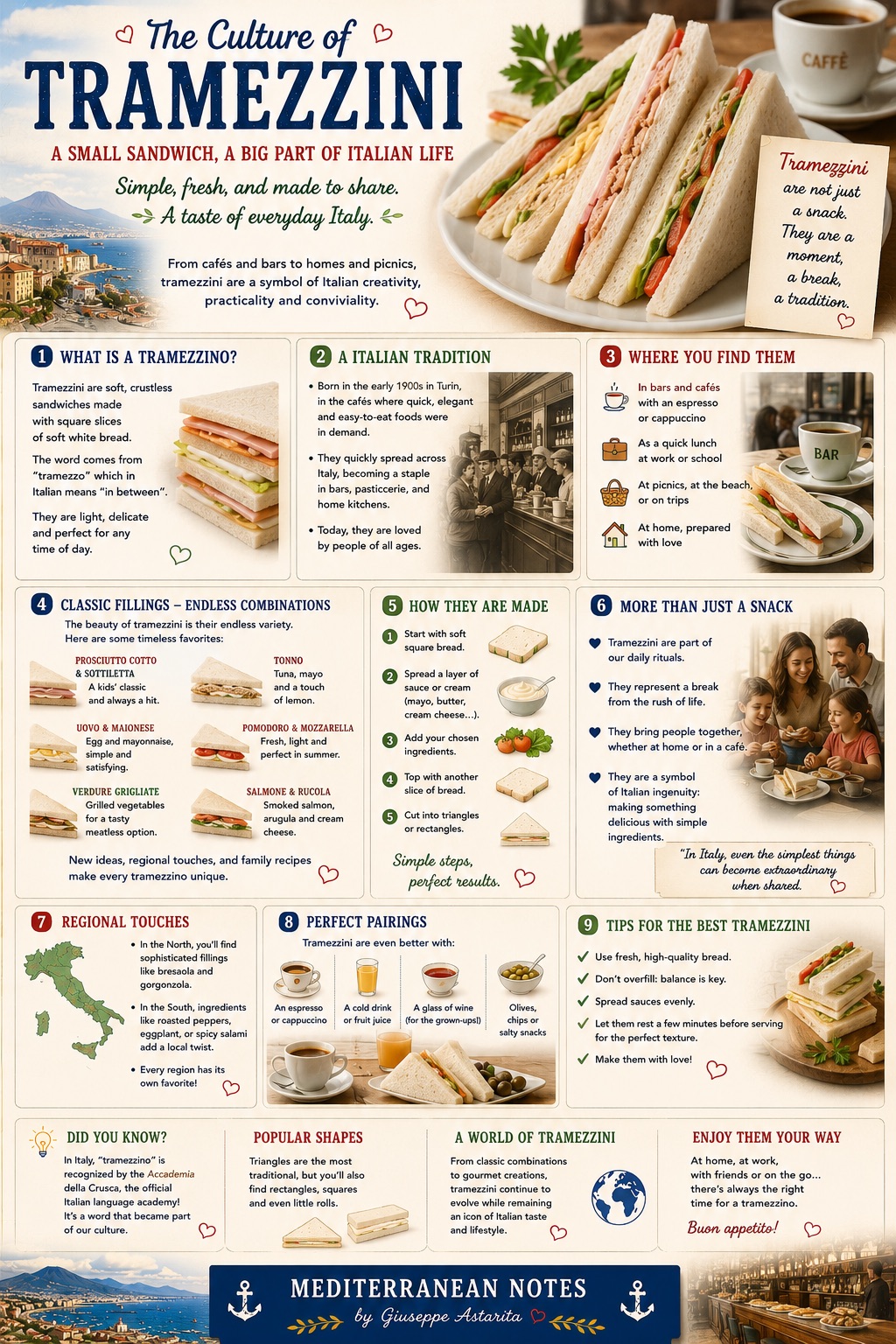 I Tramezzini — the crustless triangle of the Italian party table