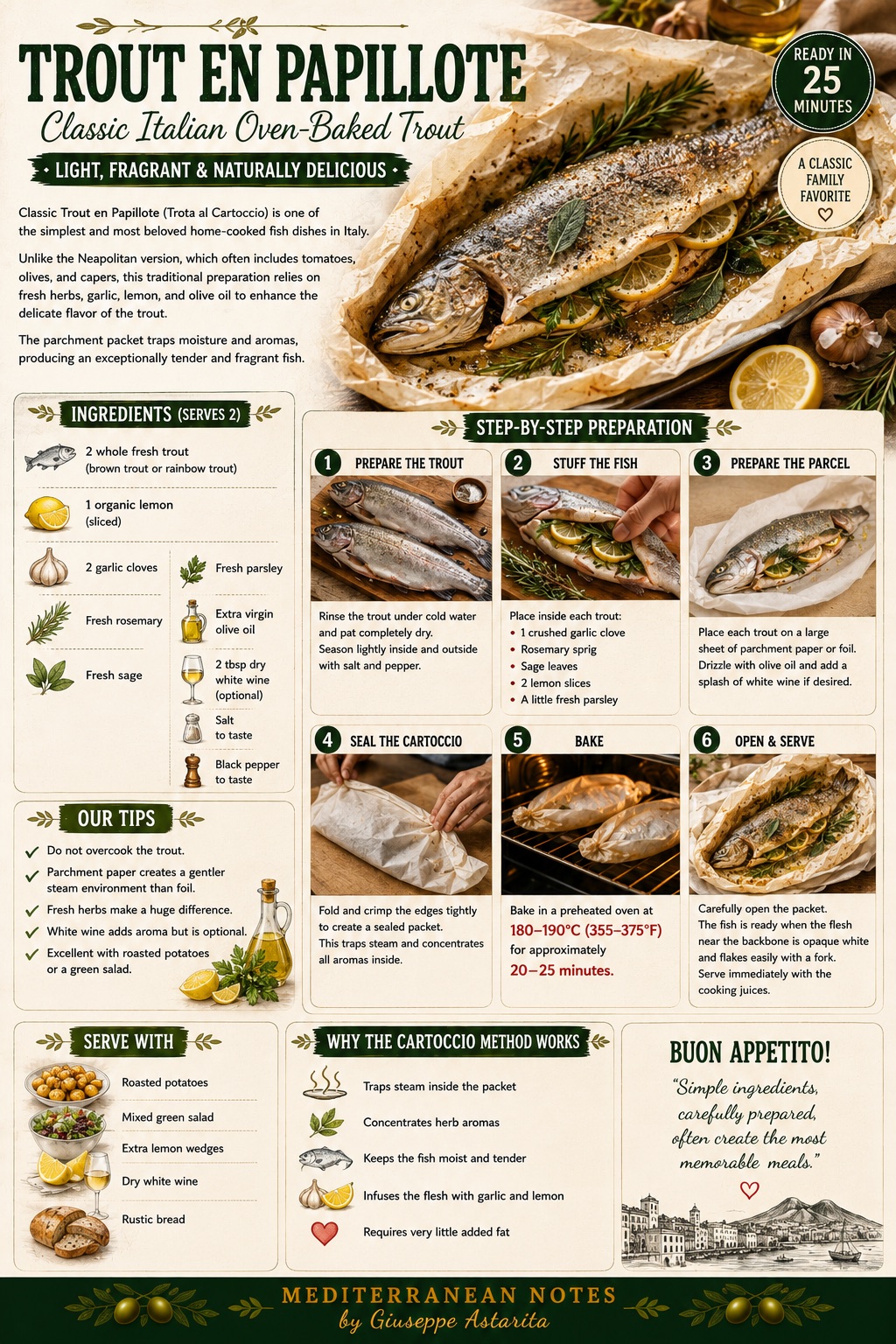 Trota al Cartoccio — infographic, Mediterranean Notes by Giuseppe Astarita