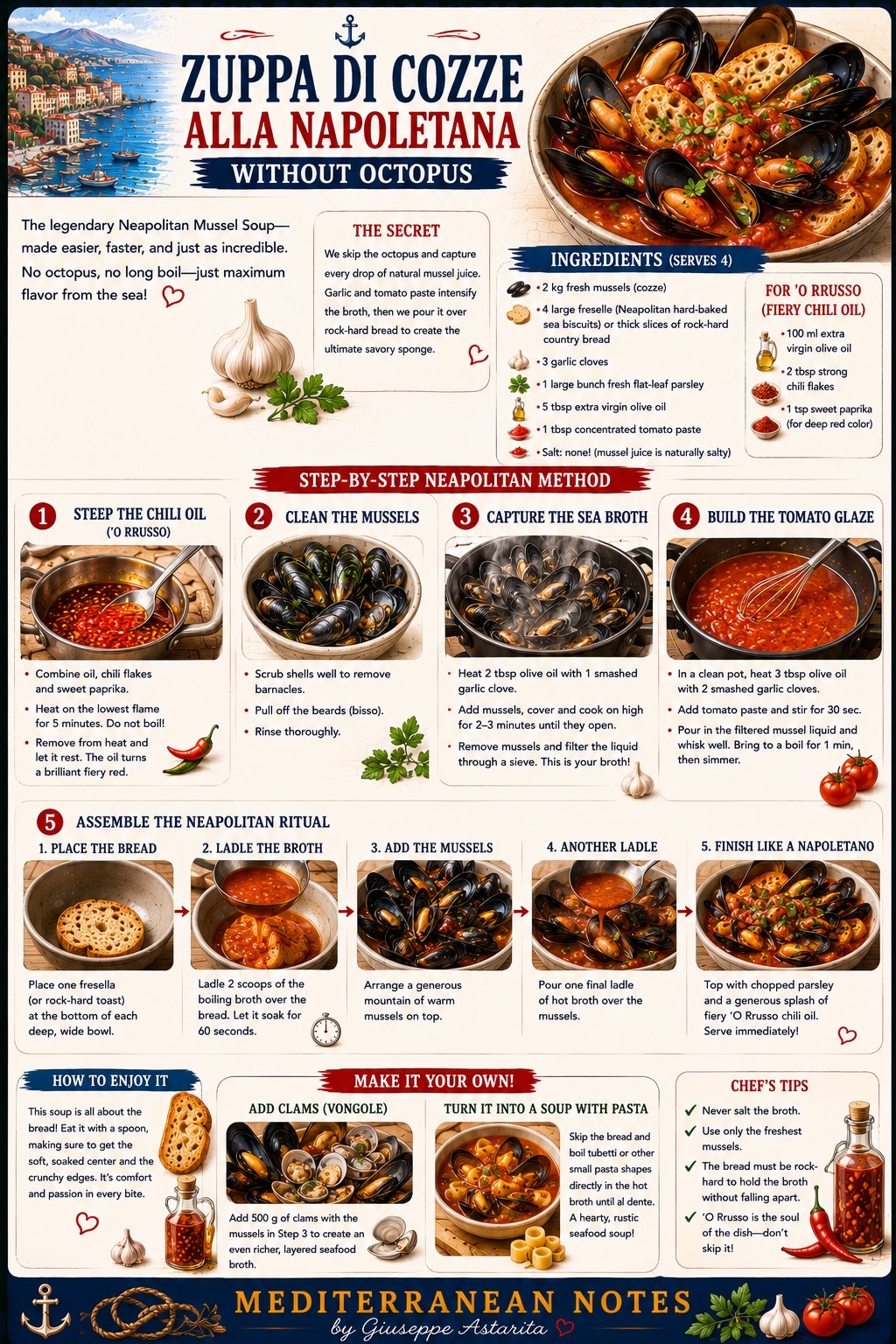 Zuppa di Cozze alla Napoletana — fast version infographic